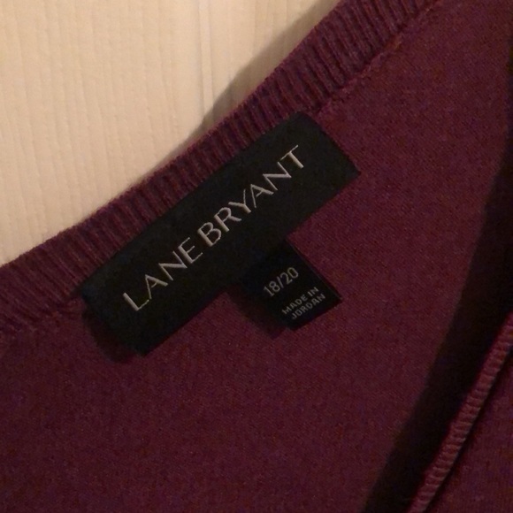 Maroon Lane Bryant Double V-Neck Sweater 18/20 - Picture 2 of 3